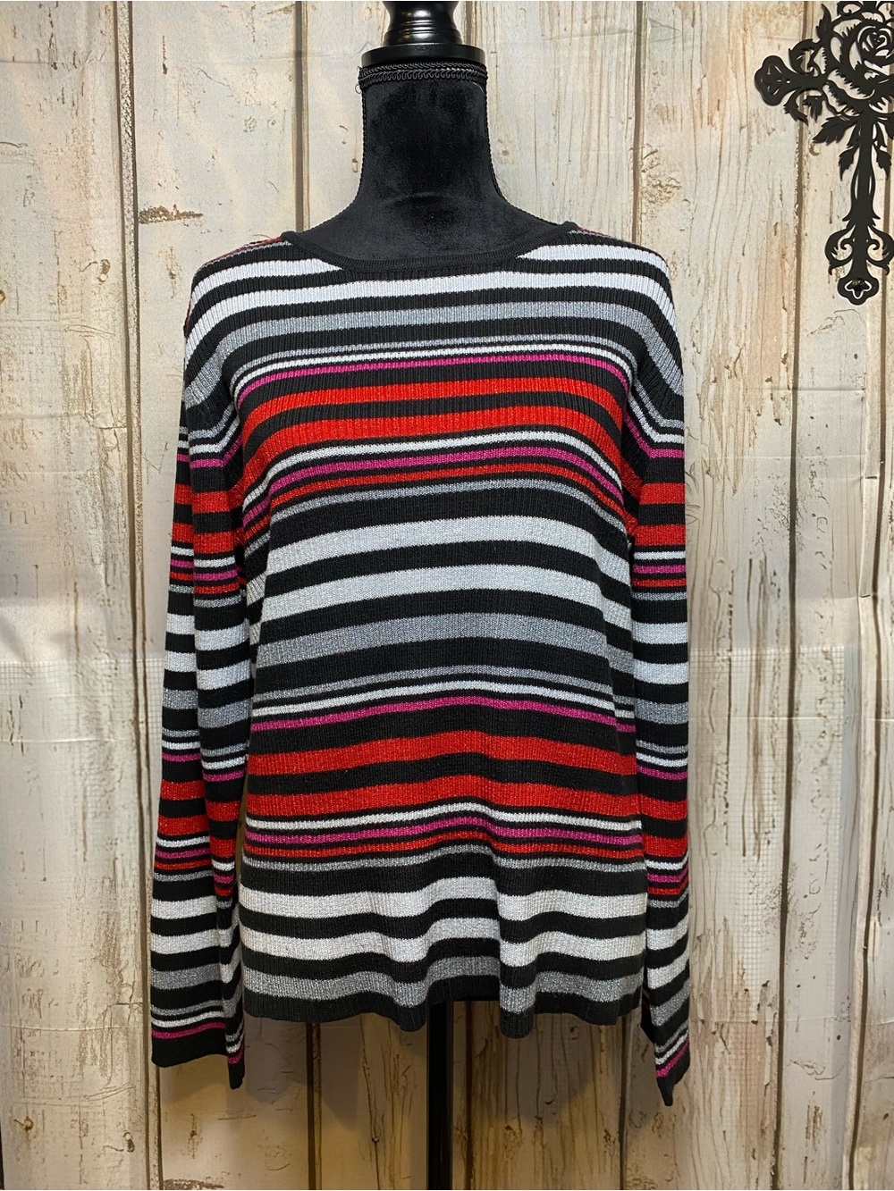 VTG y2k Sag Harbor Striped Crewneck Sweater Sz-XL